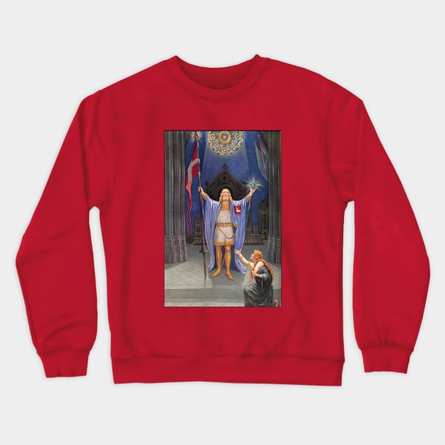 Parsifal and the Grail in the Temple at Mount Salvat Crewneck Sweatshirt by Star Scrunch